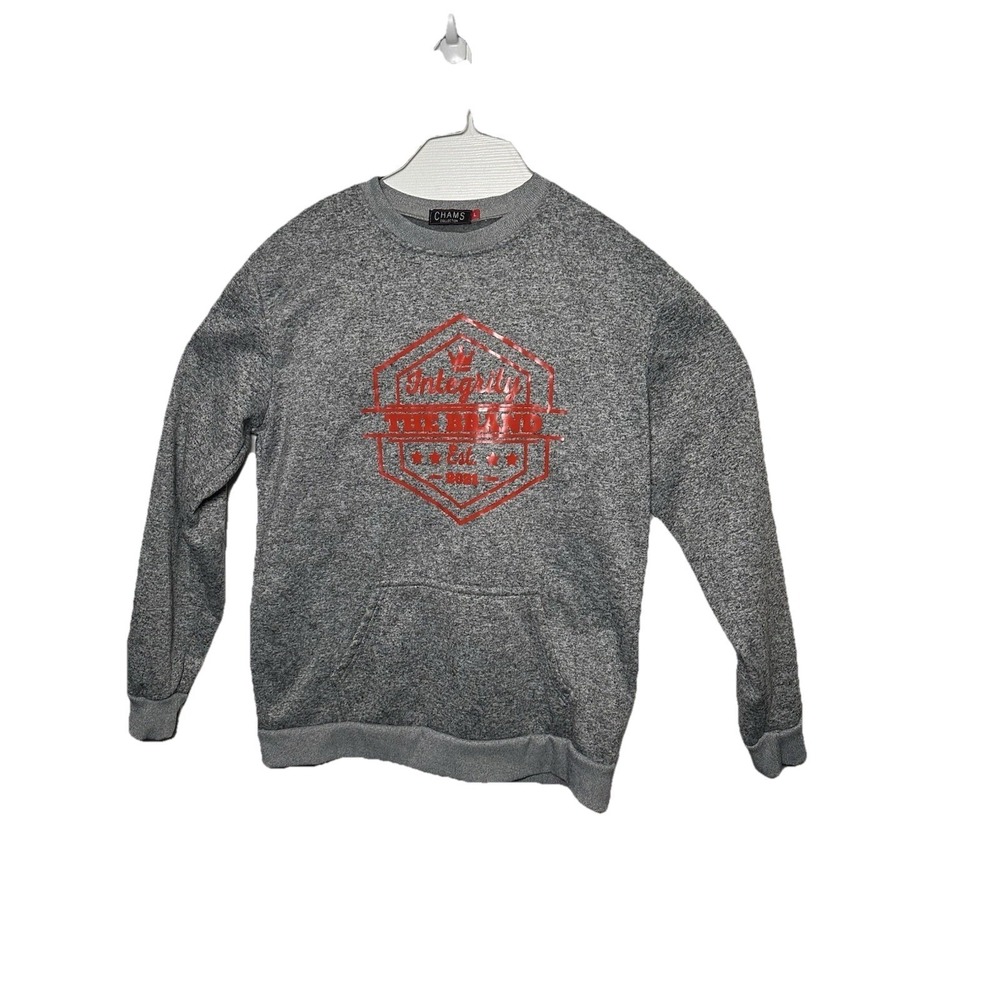 Chams Collection Men's Sweatshirt Size‎ L Gray Long Sleeve Pullover